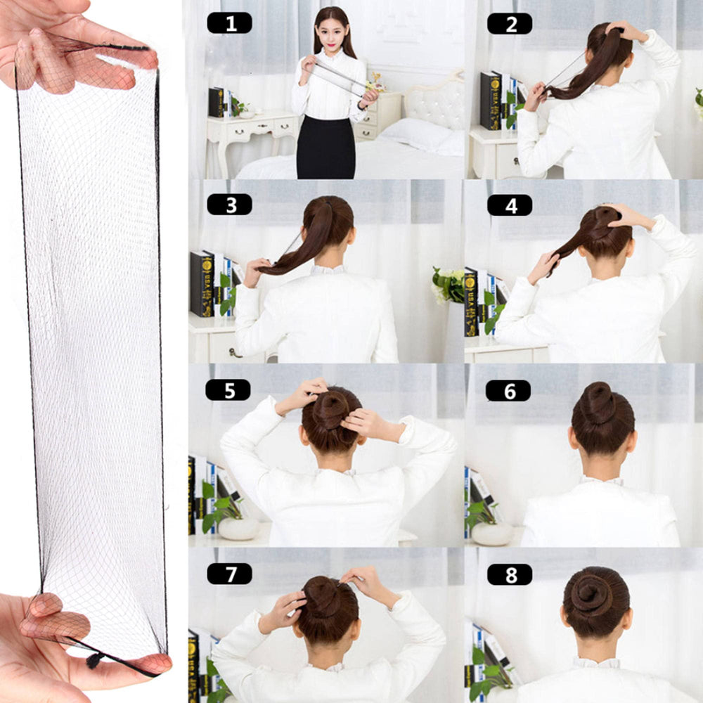 Ecojunmi invisible hair net 46inch black length offers reliable concealment for long styles.