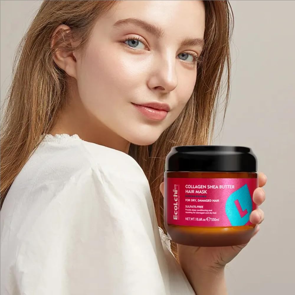 ECOLCHIPRO Ecolchi collagen hair mask finished look reveals nourished frizz control hair