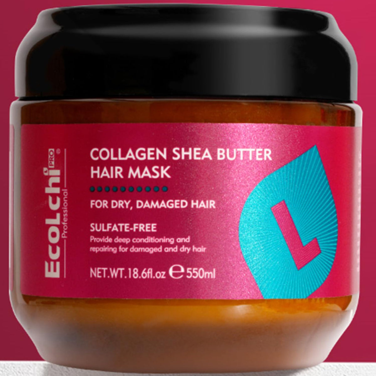 ECOLCHIPRO Ecolchi collagen hair mask packaging highlights paraben-free formula