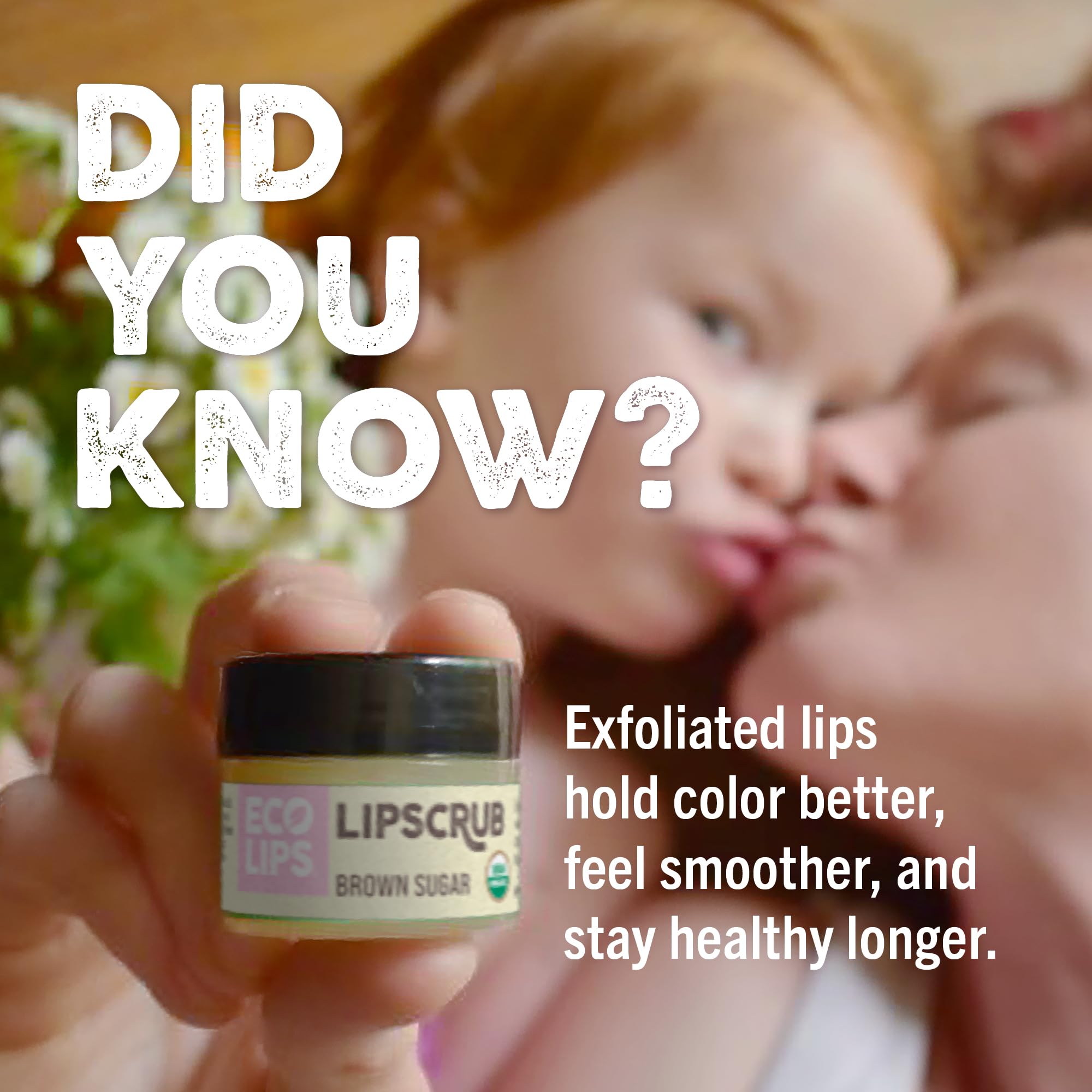 Eco Lips Lip Sugar Scrub macro of sugar crystals for gentle exfoliation