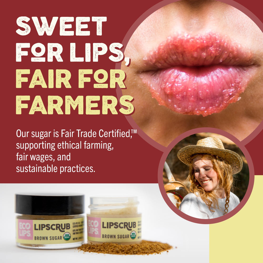 Eco Lips Lip Sugar Scrub texture close-up emphasizes exfoliating sugar crystals