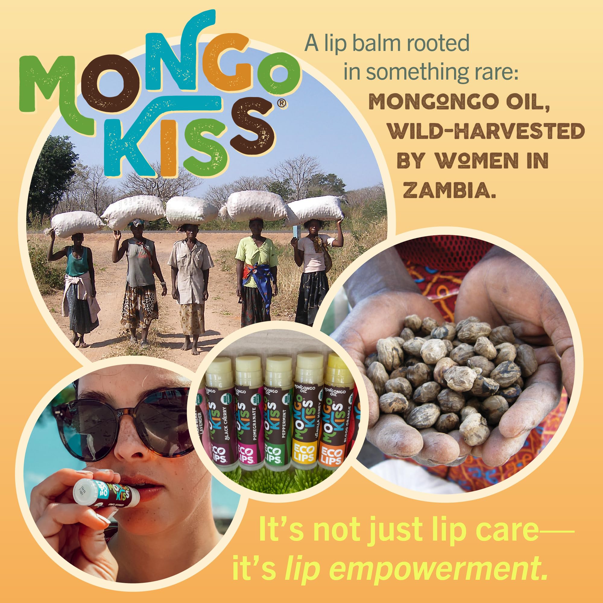 Eco Lips Mongo Kiss moisturizes and smooths lips with organic ingredients.
