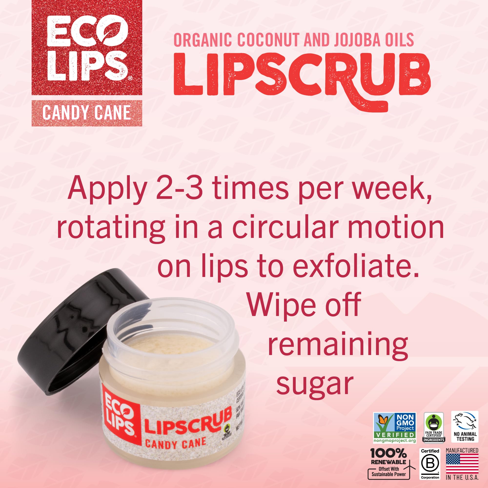 Eco Lips winter lip care set against festive backdrop.