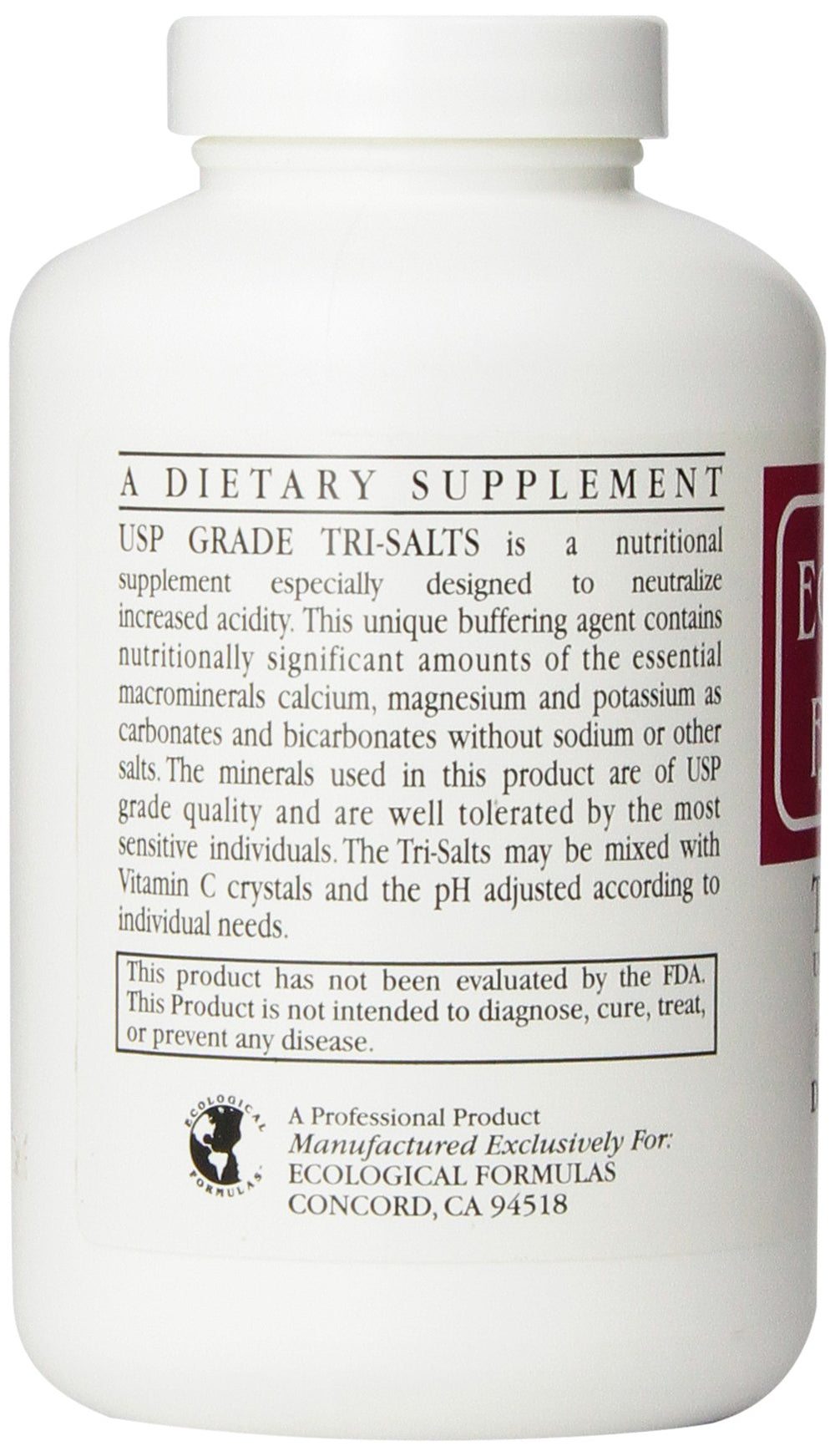 Ecological Formulas Tri-Salts packaging shows convenient 200g supply for home use