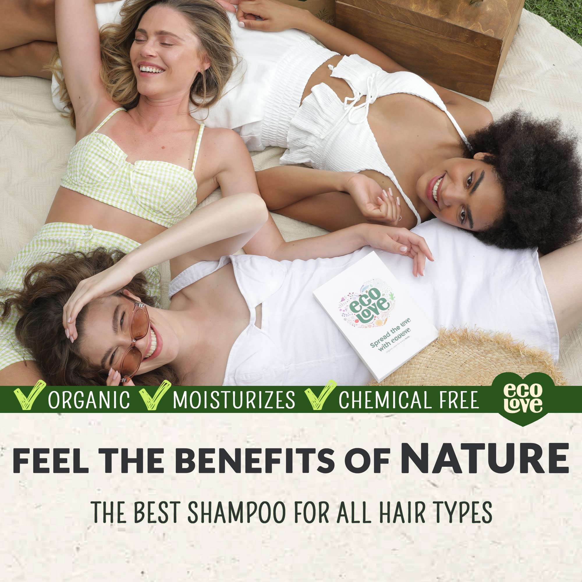 EcoLove shampoo use by family members demonstrates universal and gentle cleansing.
