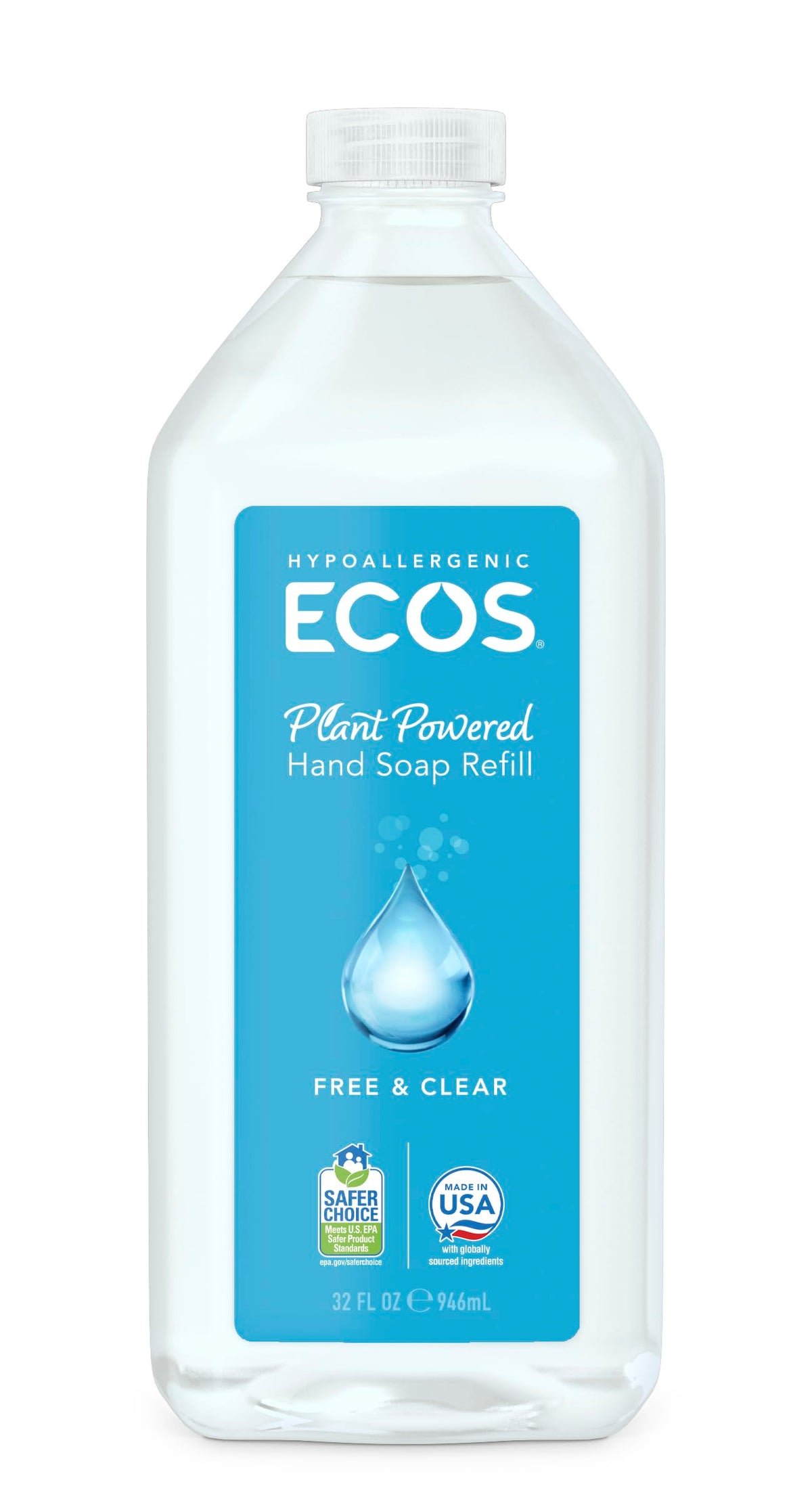 ECOS hand soap Free N Clear refill bottle for eco-friendly waste reduction during daily use