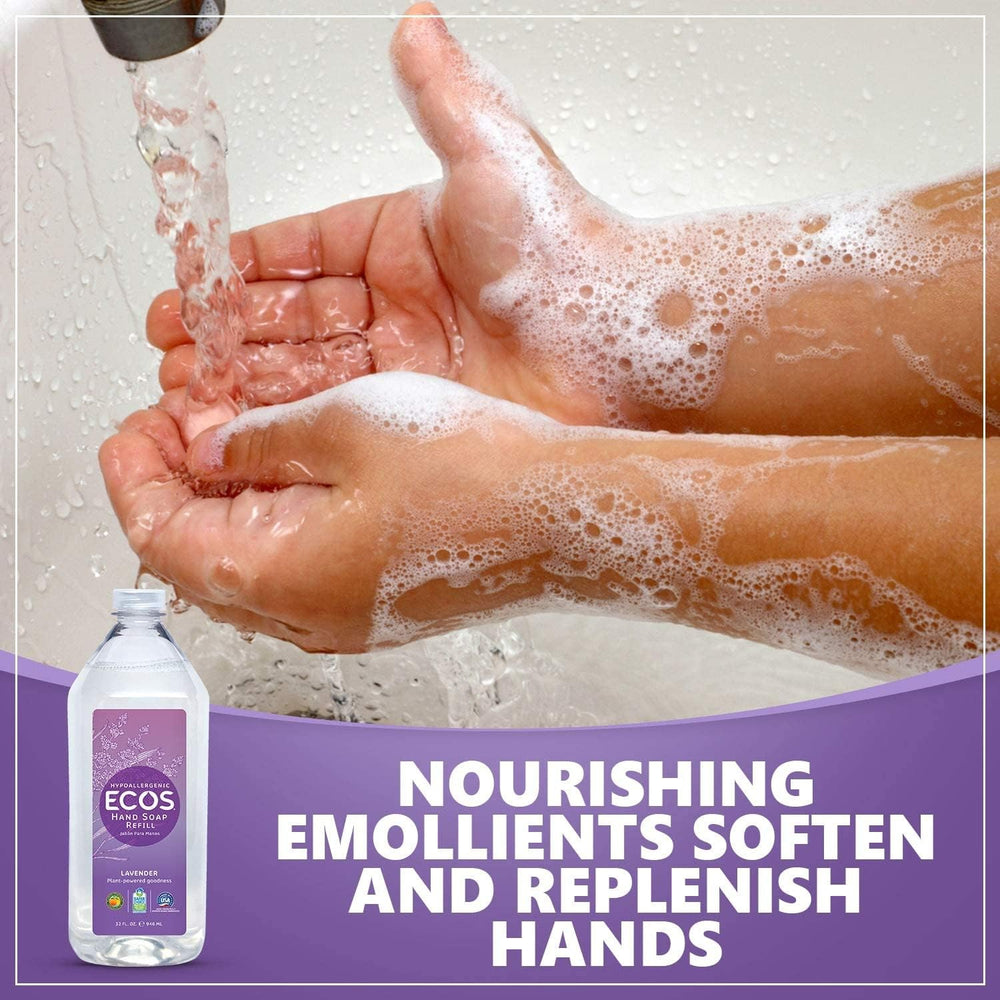 ECOS pump close-up showing gentle lather at sink
