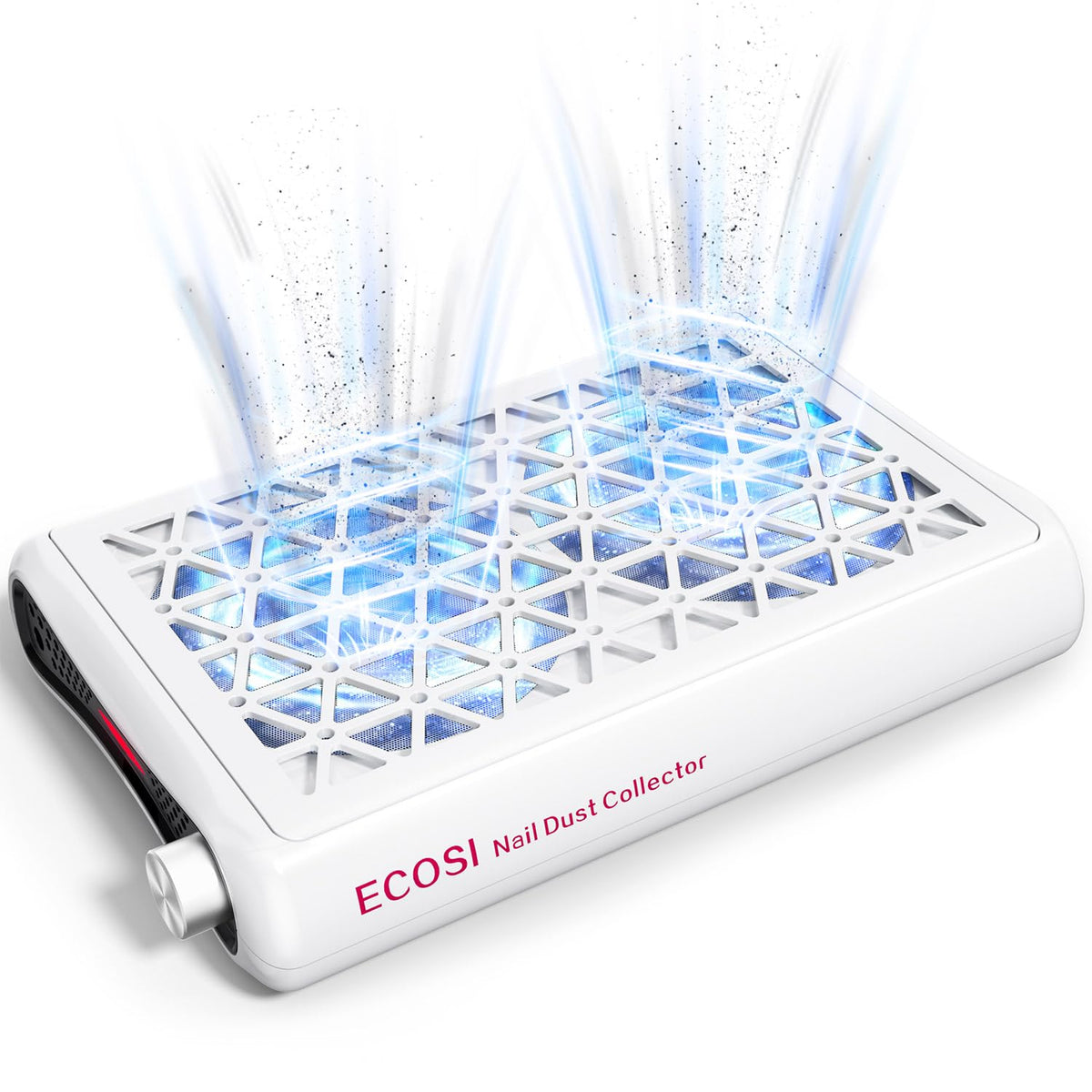 ECOSI nail dust collector with dual turbo motors delivering strong suction for clean manicure sessions.