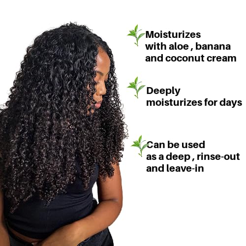 Ecoslay Banana Cream Deep Conditioner frizzy hair after smoothing curls