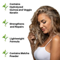 Ecoslay Matcha Boost quinoa-keratin infusion demonstrates protein-rich repair for curly or damaged strands