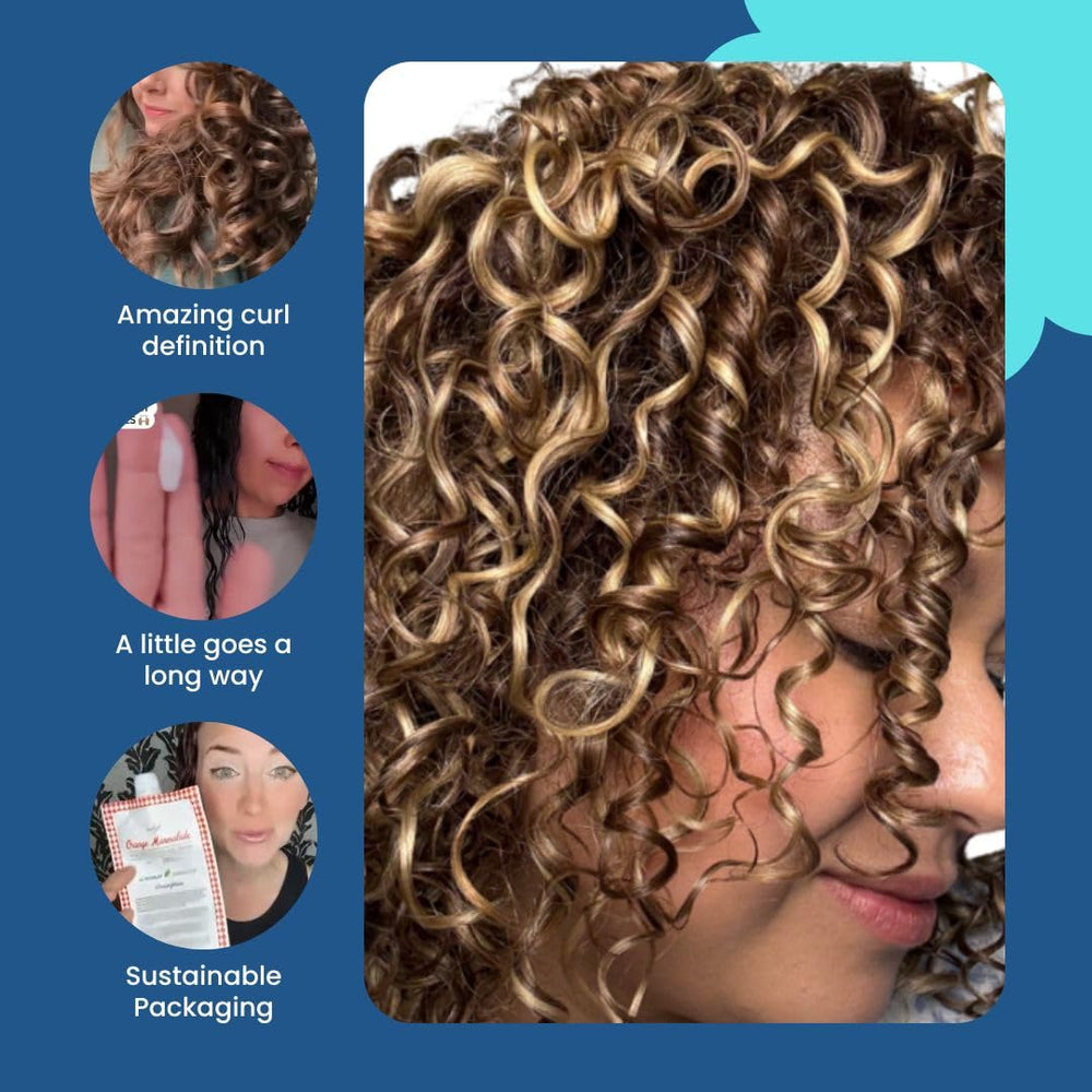 Ecoslay Orange Marmalade application on damp hair for defined curls.