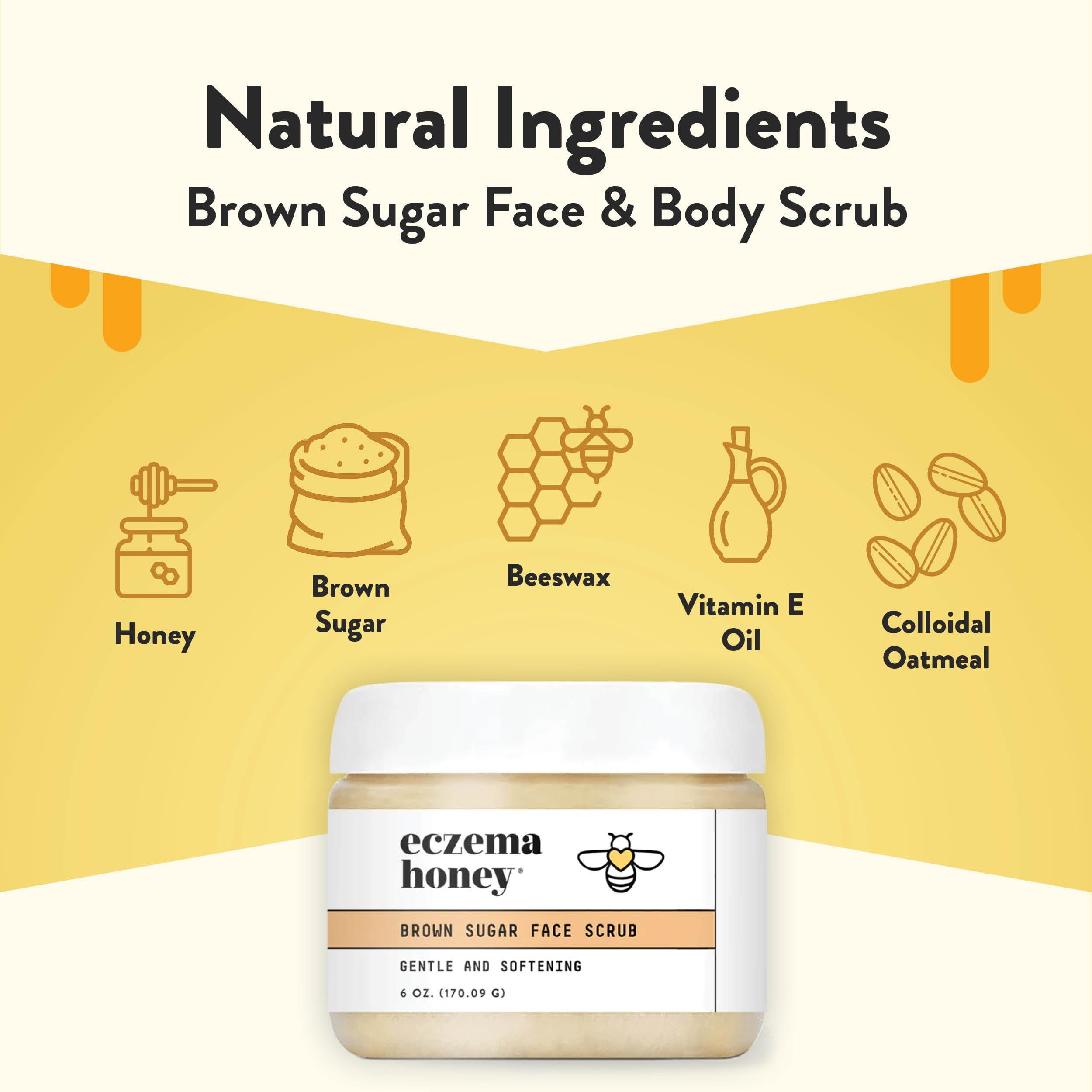 ECZEMA HONEY brown-sugar-scrub-texture-closeup reveals mild exfoliation for radiant skin