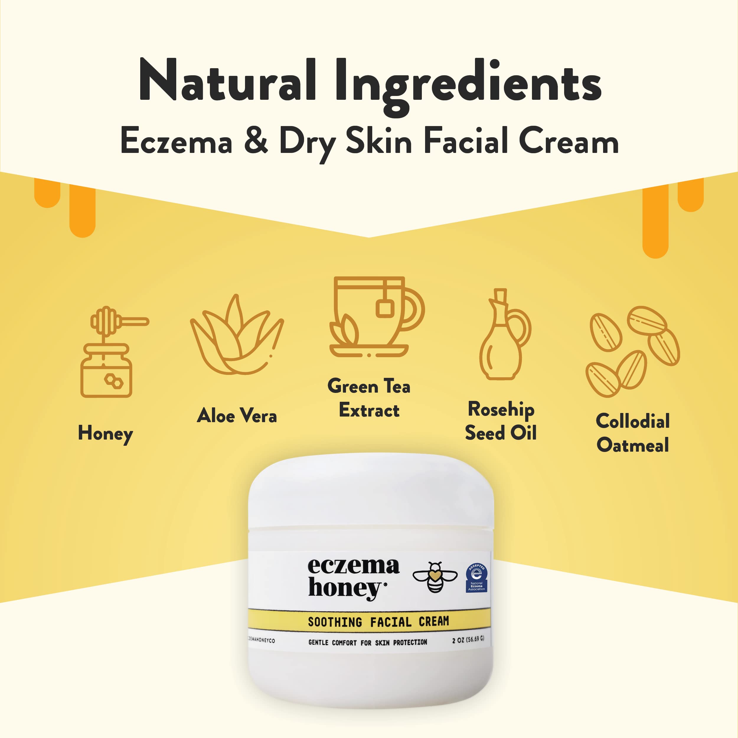 ECZEMA HONEY cream closeup texture highlighting light, non-greasy hydration