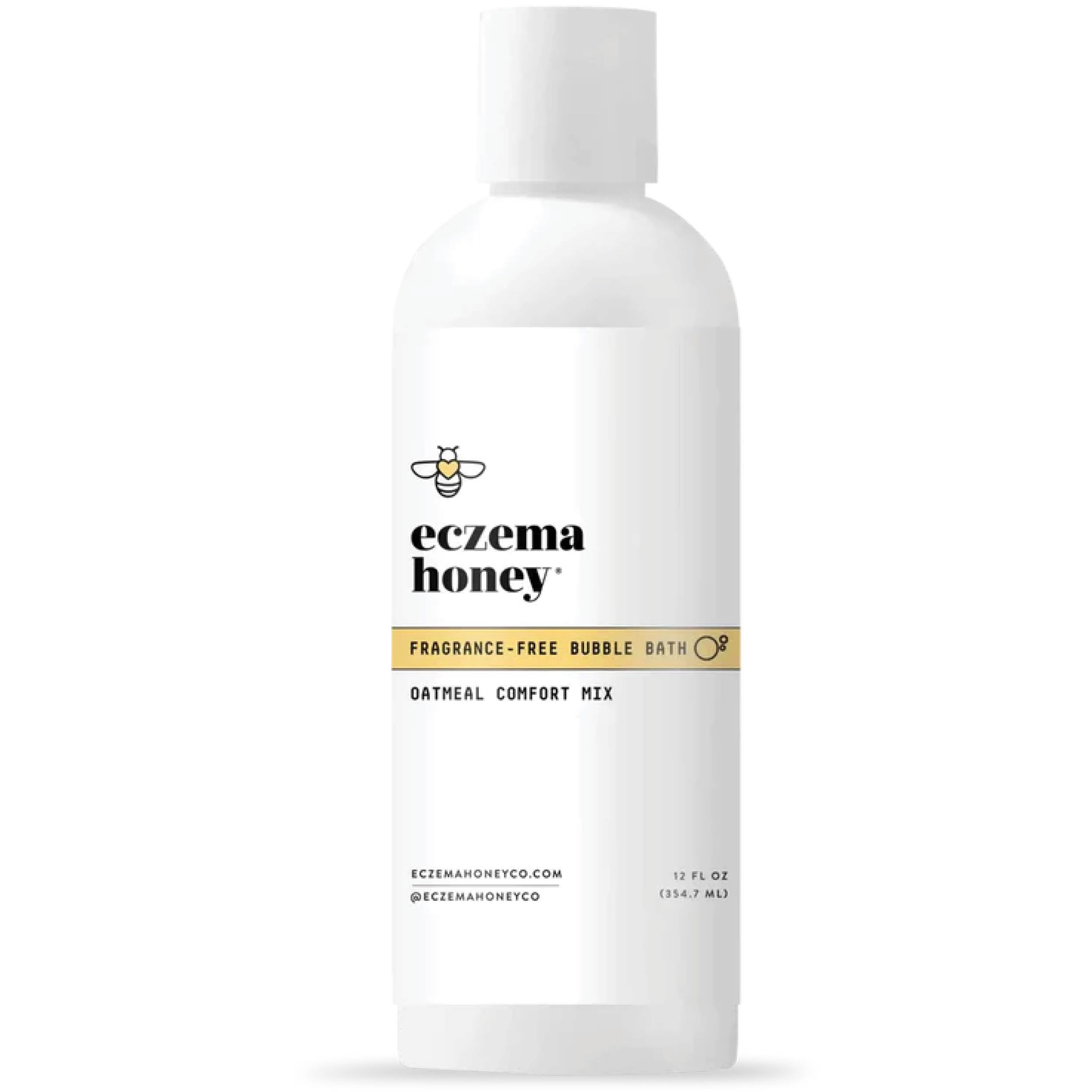 Eczema Honey fragrance-free bubble bath with rich bubbles for gentle cleansing.