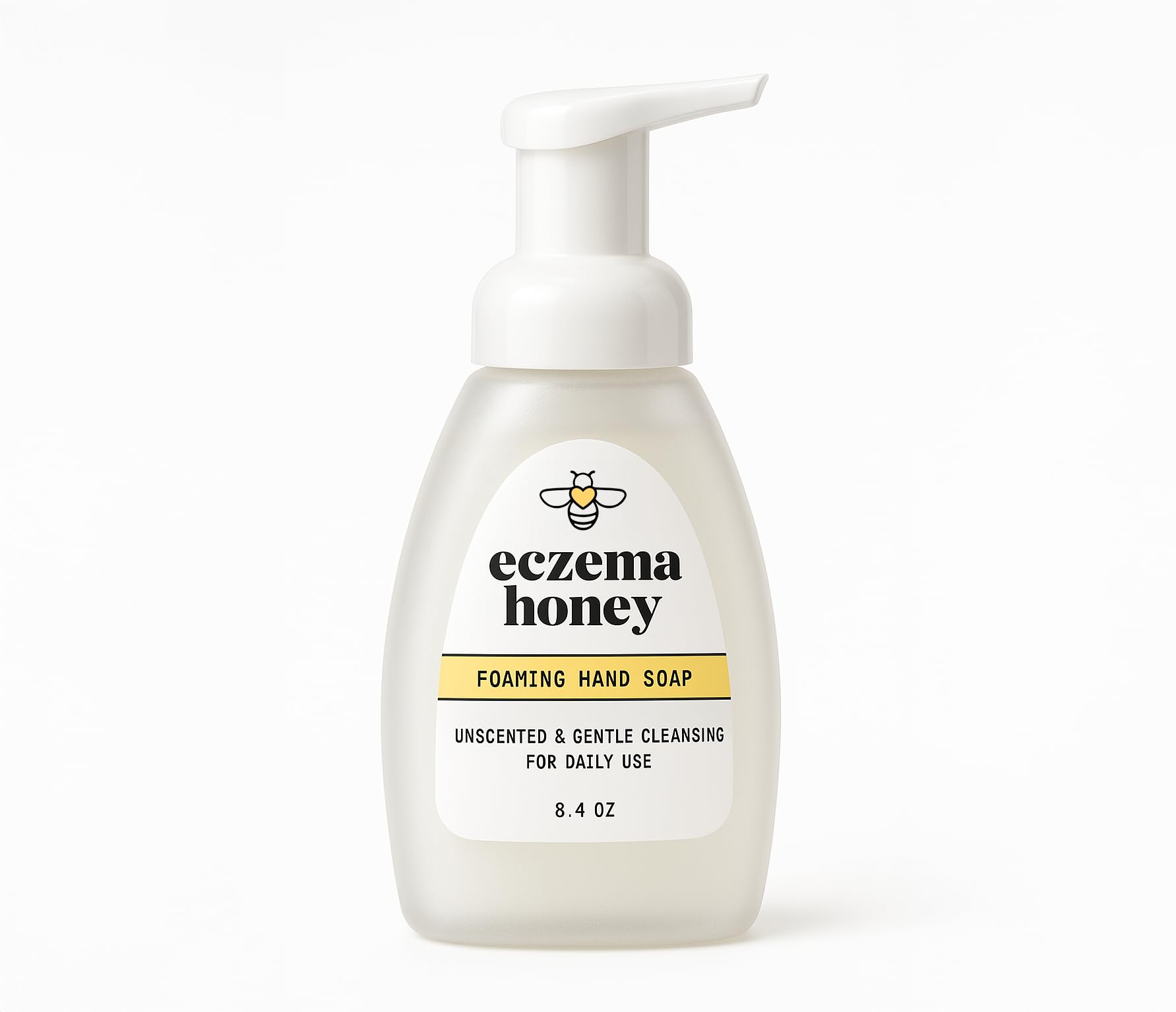 Eczema Honey pump bottle delivering gentle cleansing for dry hands