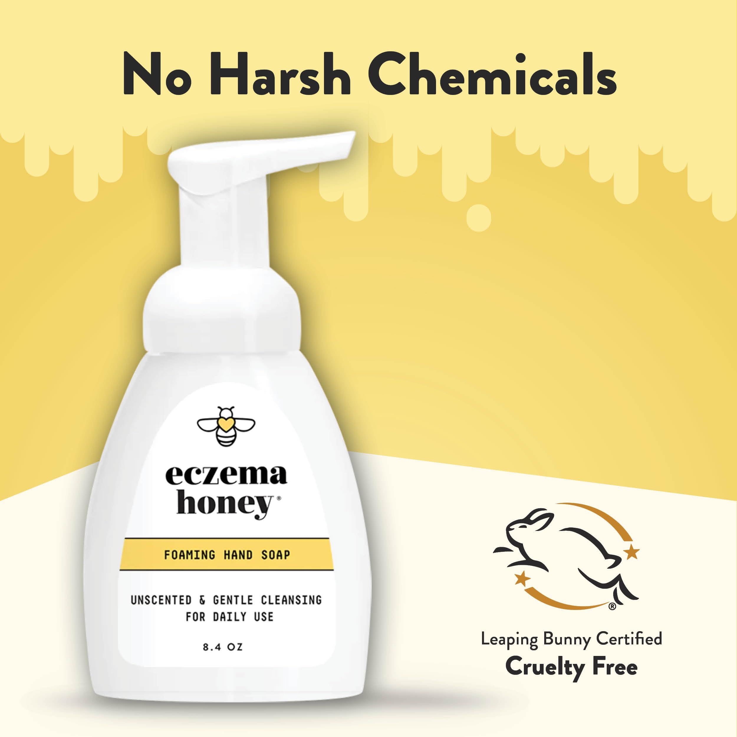 Eczema Honey with colloidal oatmeal soothes dry, cracked skin during use