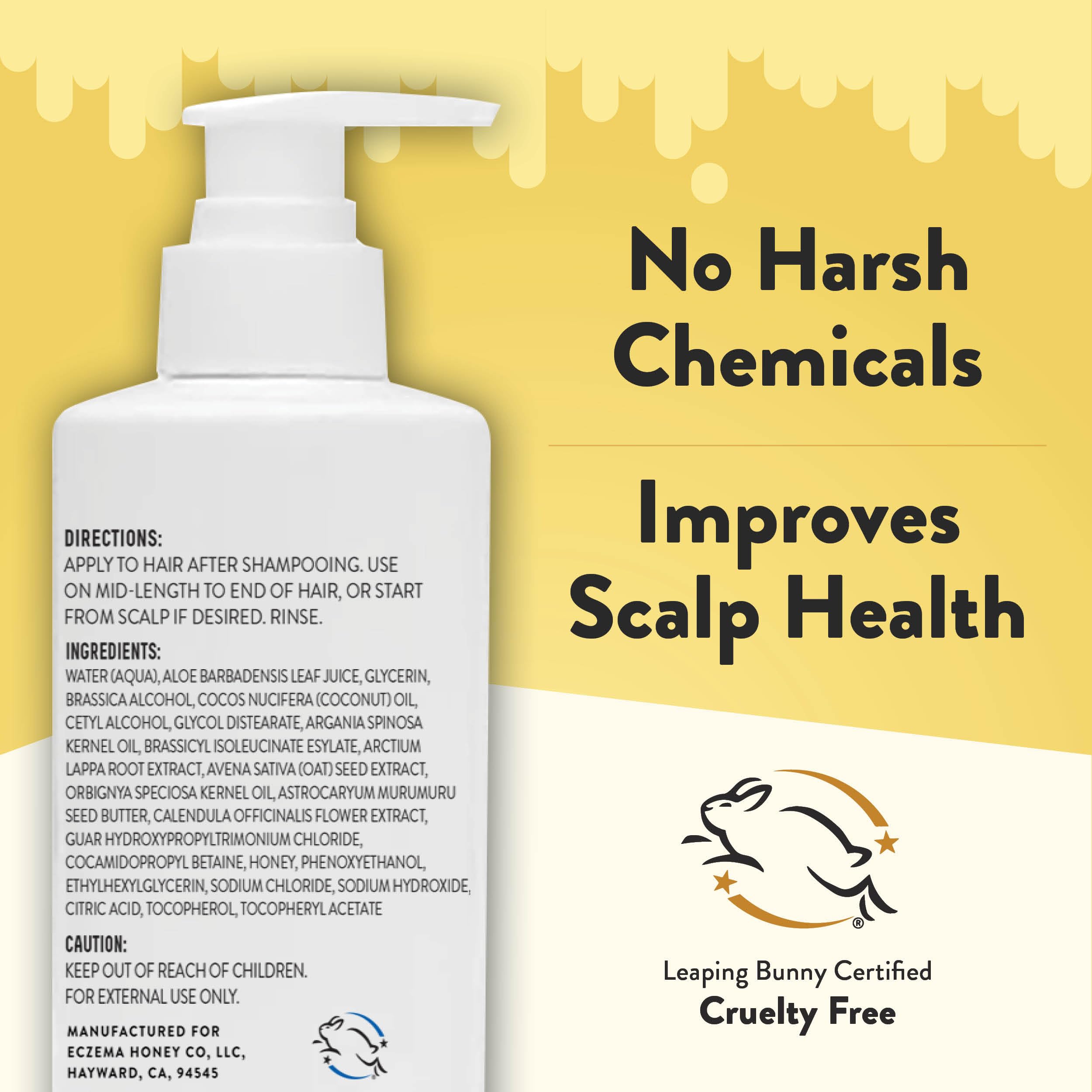 ECZEMA HONEY Nourishing Conditioner dispensing cap view for easy use.