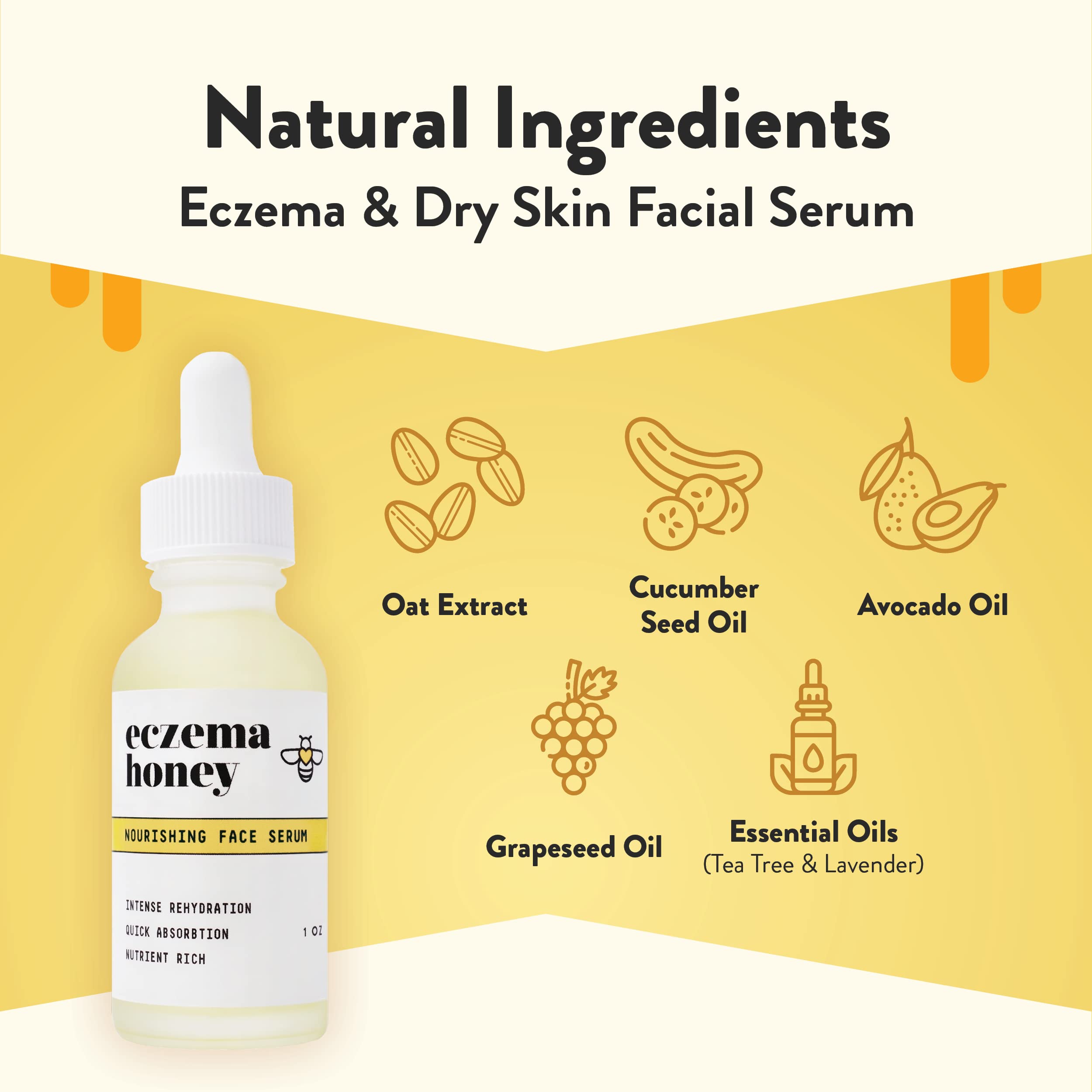 ECZEMA HONEY Nourishing Serum pump application demonstrates quick absorption without heaviness
