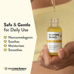 ECZEMA HONEY Nourishing Face Serum texture image suggests dewy, non-greasy finish