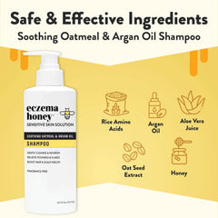 ECZEMA HONEY Nourishing Shampoo rich lather on hair delivers hydration and shine.