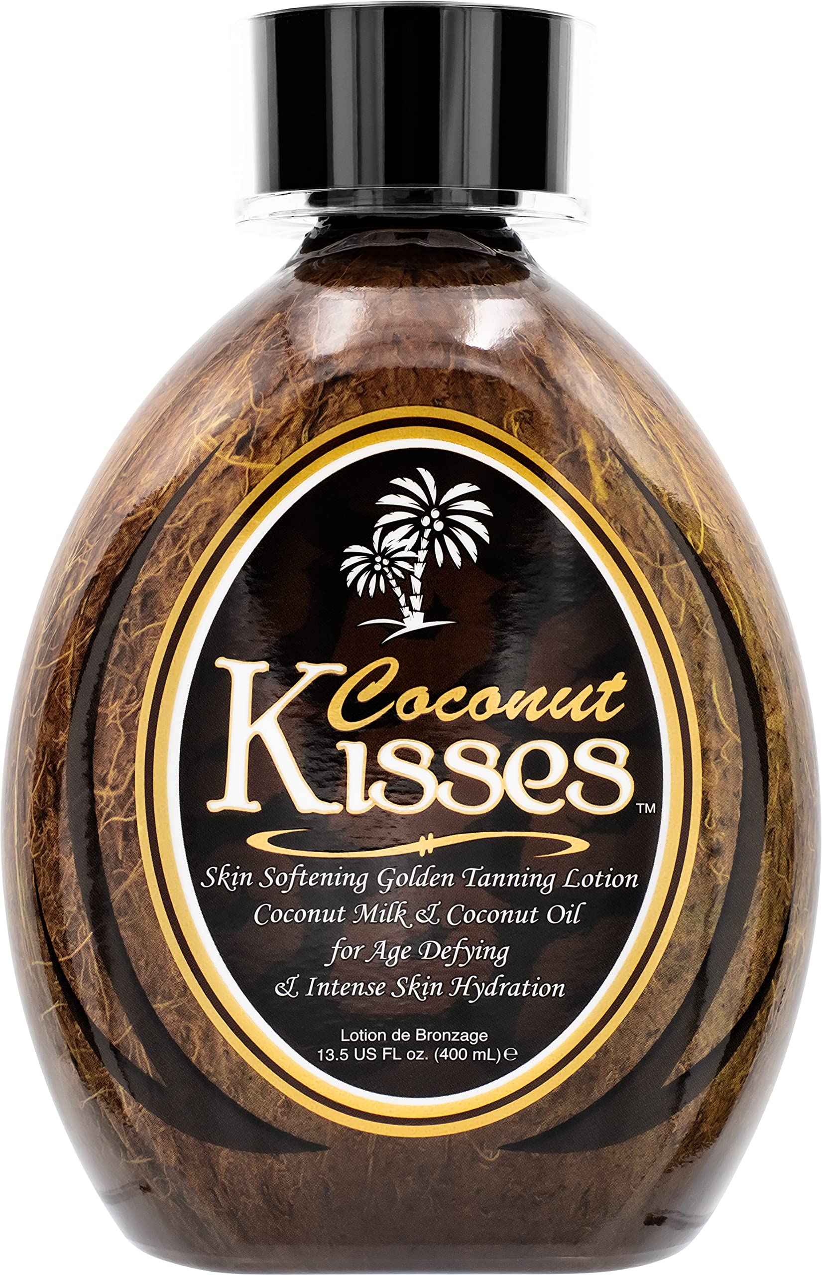 Ed Hardy Coconut Kisses Golden Tanning Lotion bottle offering deep hydration for a sun-kissed, even-toned glow.