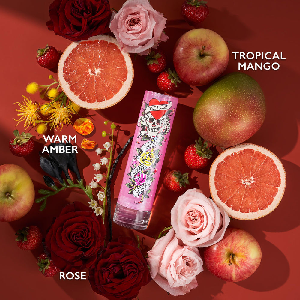 Ed Hardy EDP spray 3.4 oz shows amber warmth ideal for evening wear.