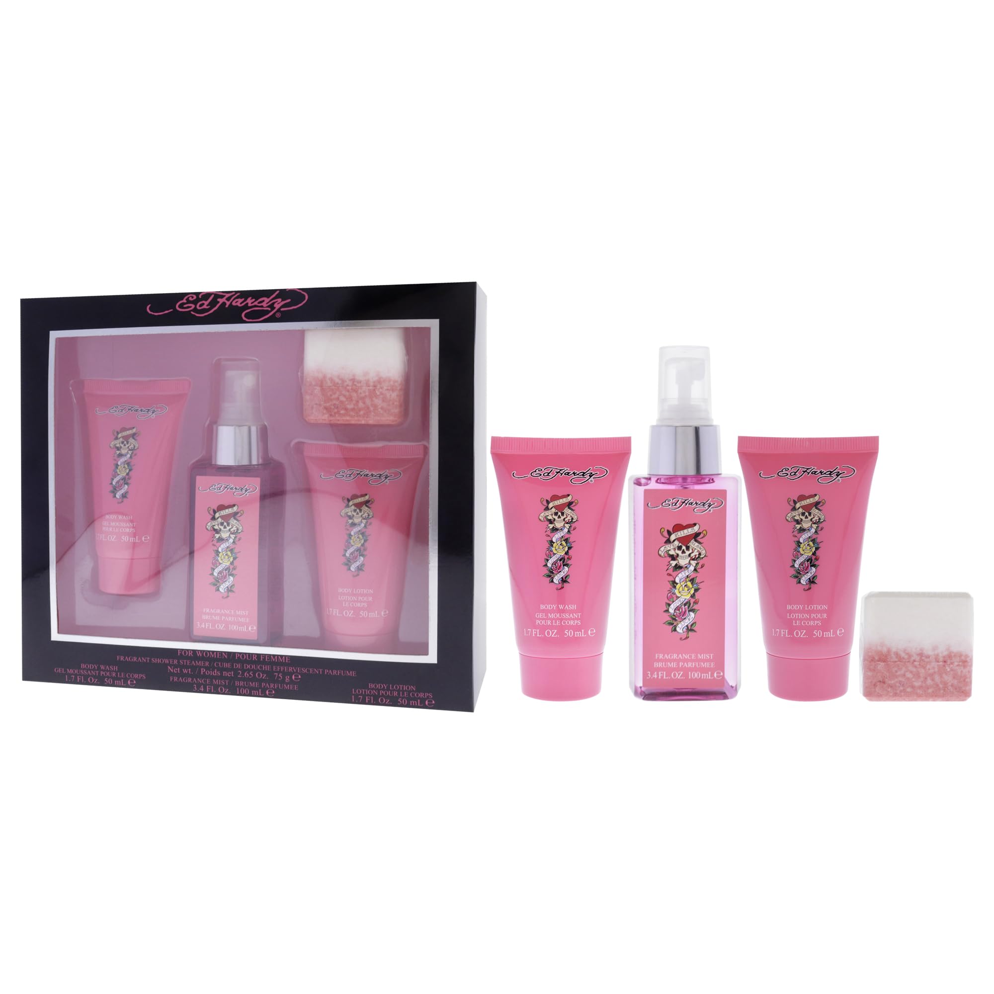 ED HARDY gift set packaging box with premium presentation.