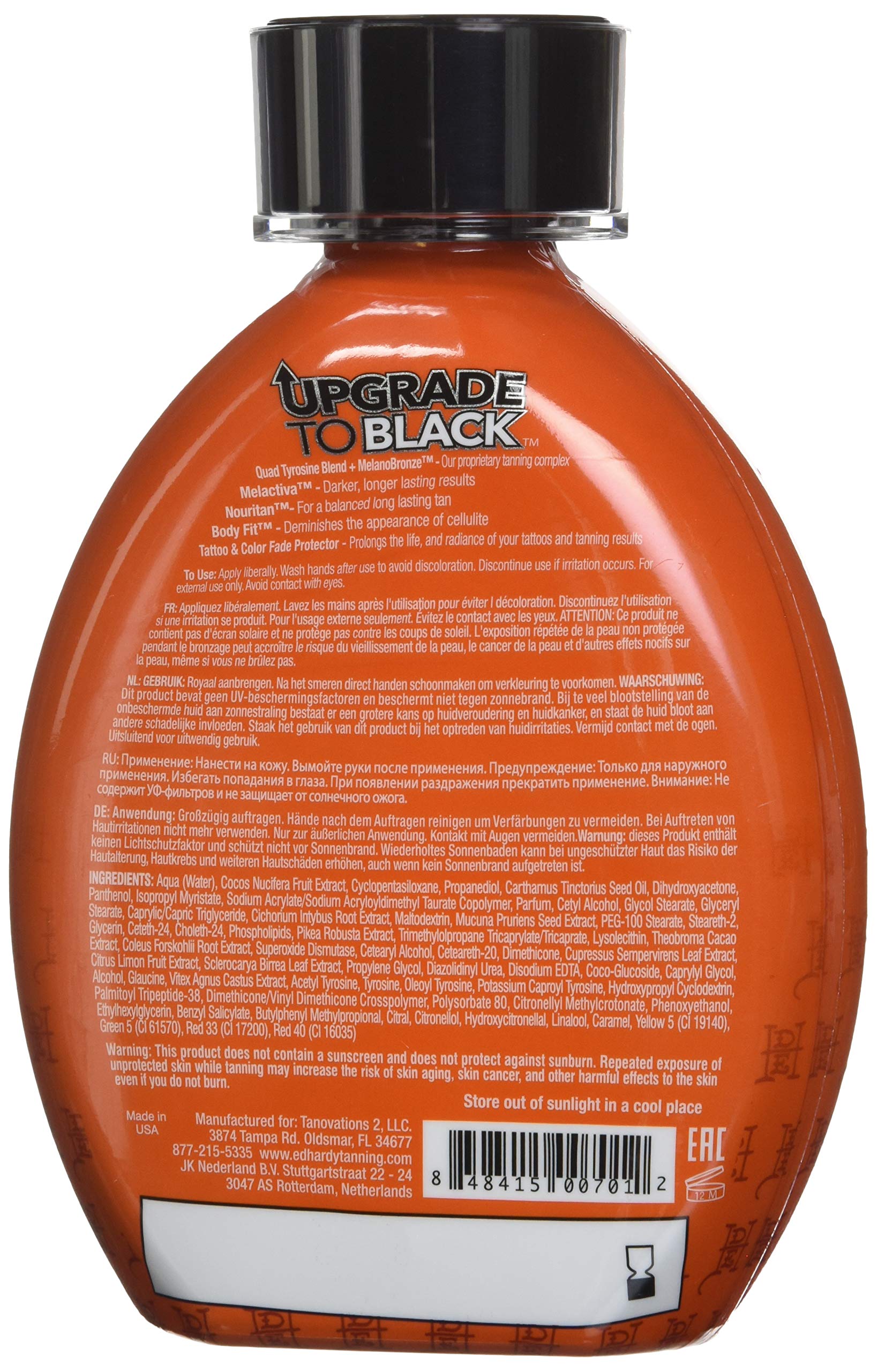 Ed Hardy Upgrade to Black Bronzer spread demonstrates even, long-lasting color development.