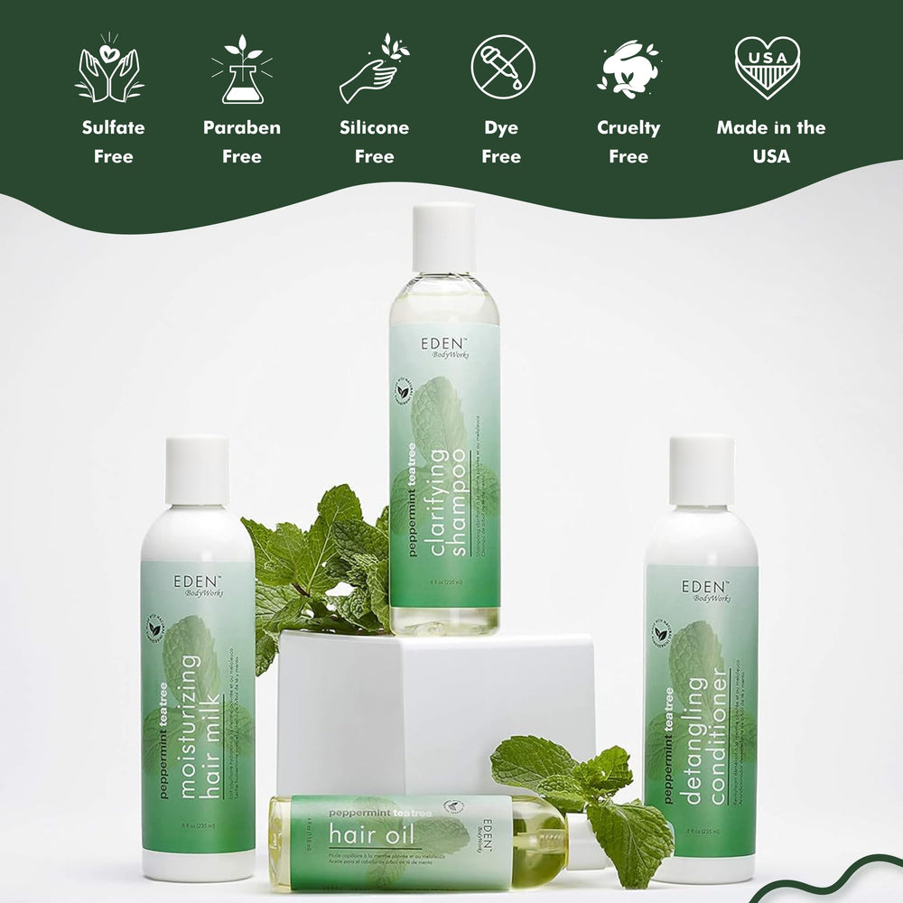 EDEN BodyWorks Peppermint Tea Tree Oil on hair adds shine
