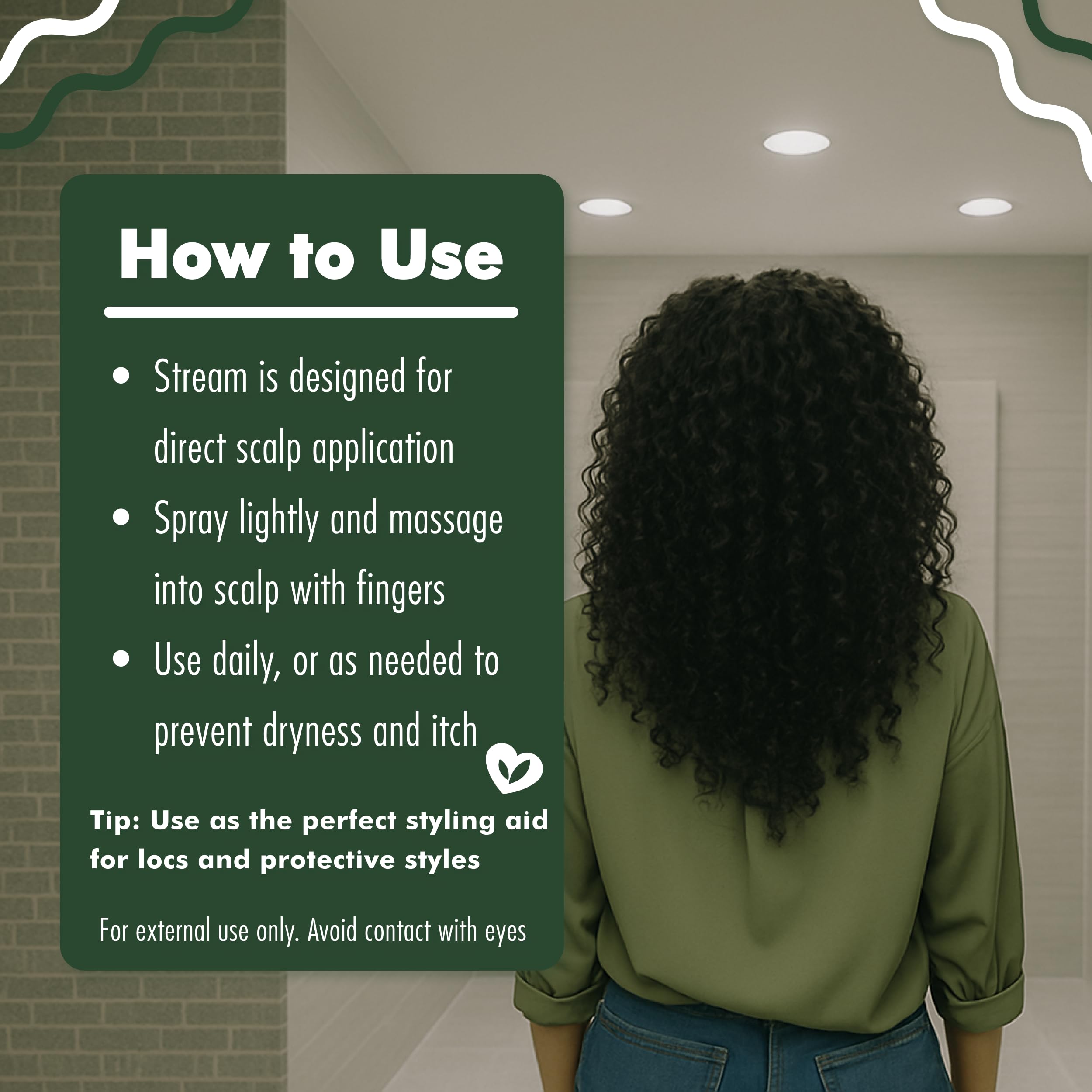 EDEN BodyWorks Peppermint Tea Tree Oil on scalp delivering soothing relief