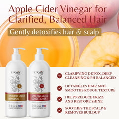 EDENIKA BOTANICALS ACV shampoo lather showing detoxifying action for buildup-free scalp.