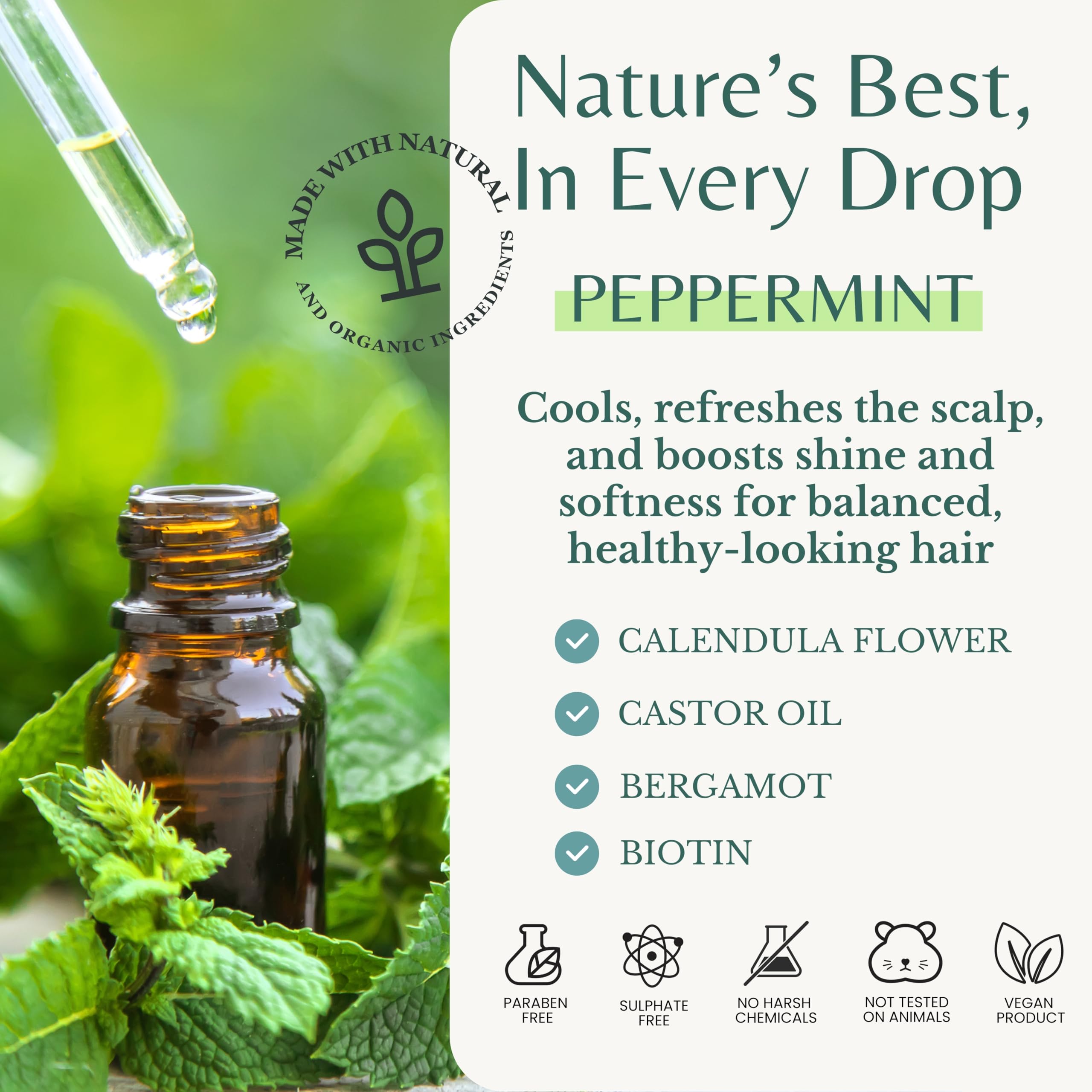 Castor oil and biotin ingredients label for EDENIKA BOTANICALS strengthening formula