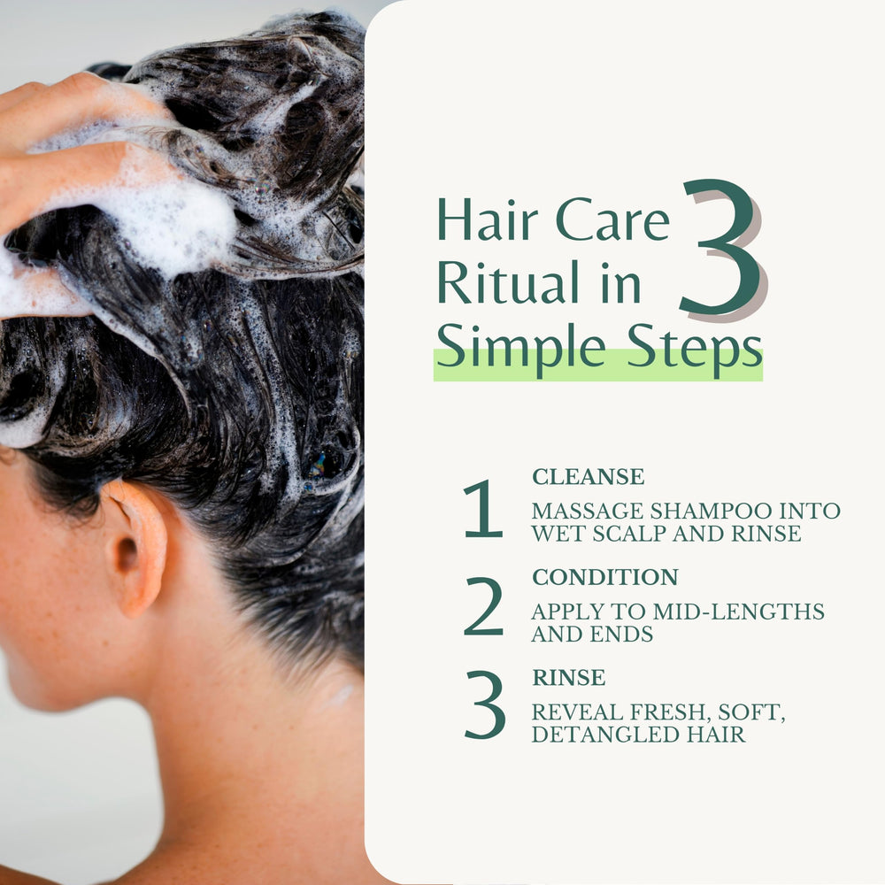 Color-treated hair scene with EDENIKA BOTANICALS to show gentle cleansing compatibility