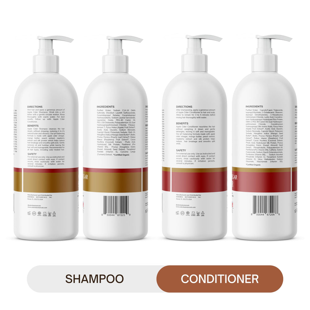 EDENIKA BOTANICALS family-owned USA brand bottle highlighting ethical production and gentle care.