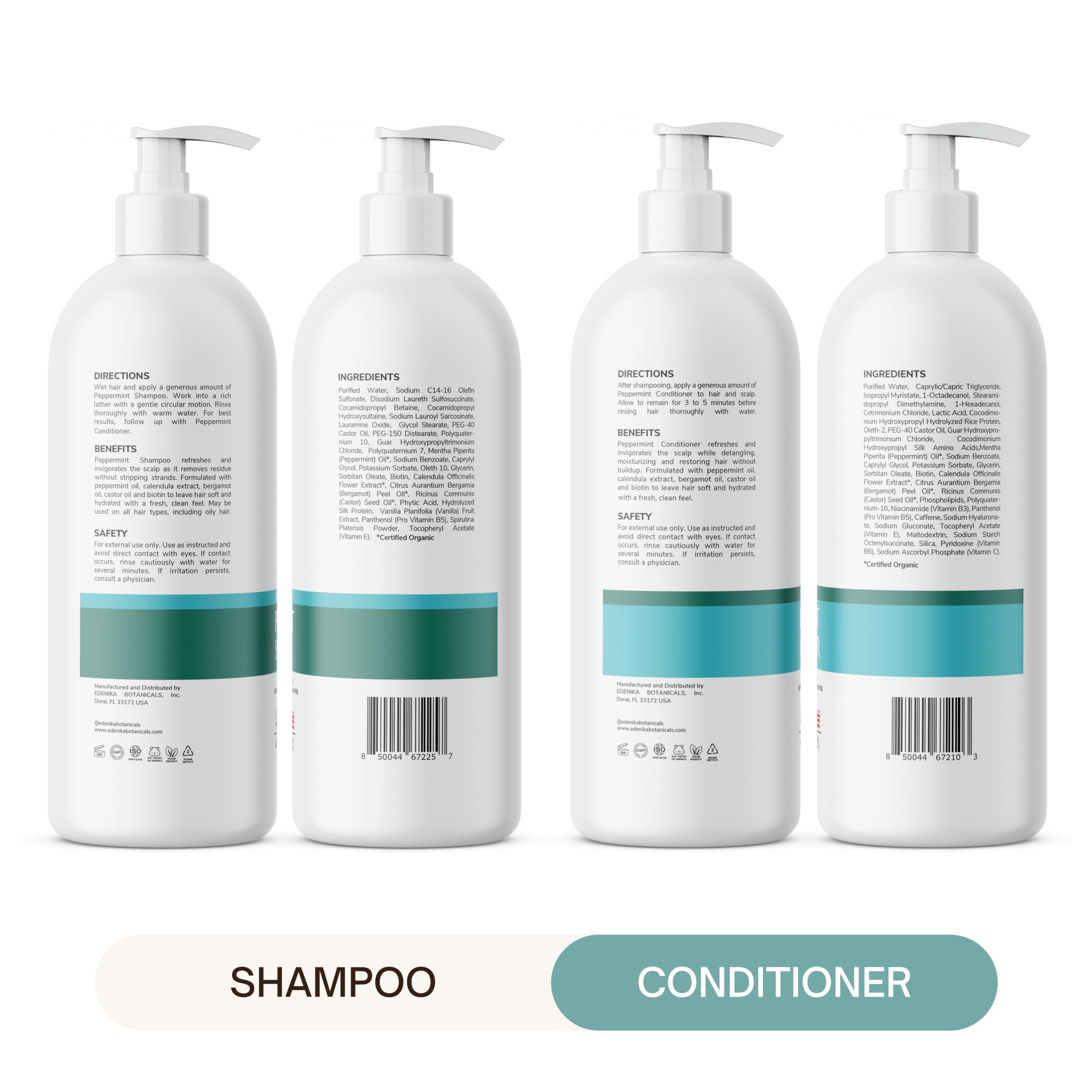 EDENIKA BOTANICALS 16oz packaging highlighting sulfate-free long-lasting supply