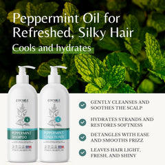 EDENIKA BOTANICALS peppermint conditioner bottle promoting smooth, nourished strands