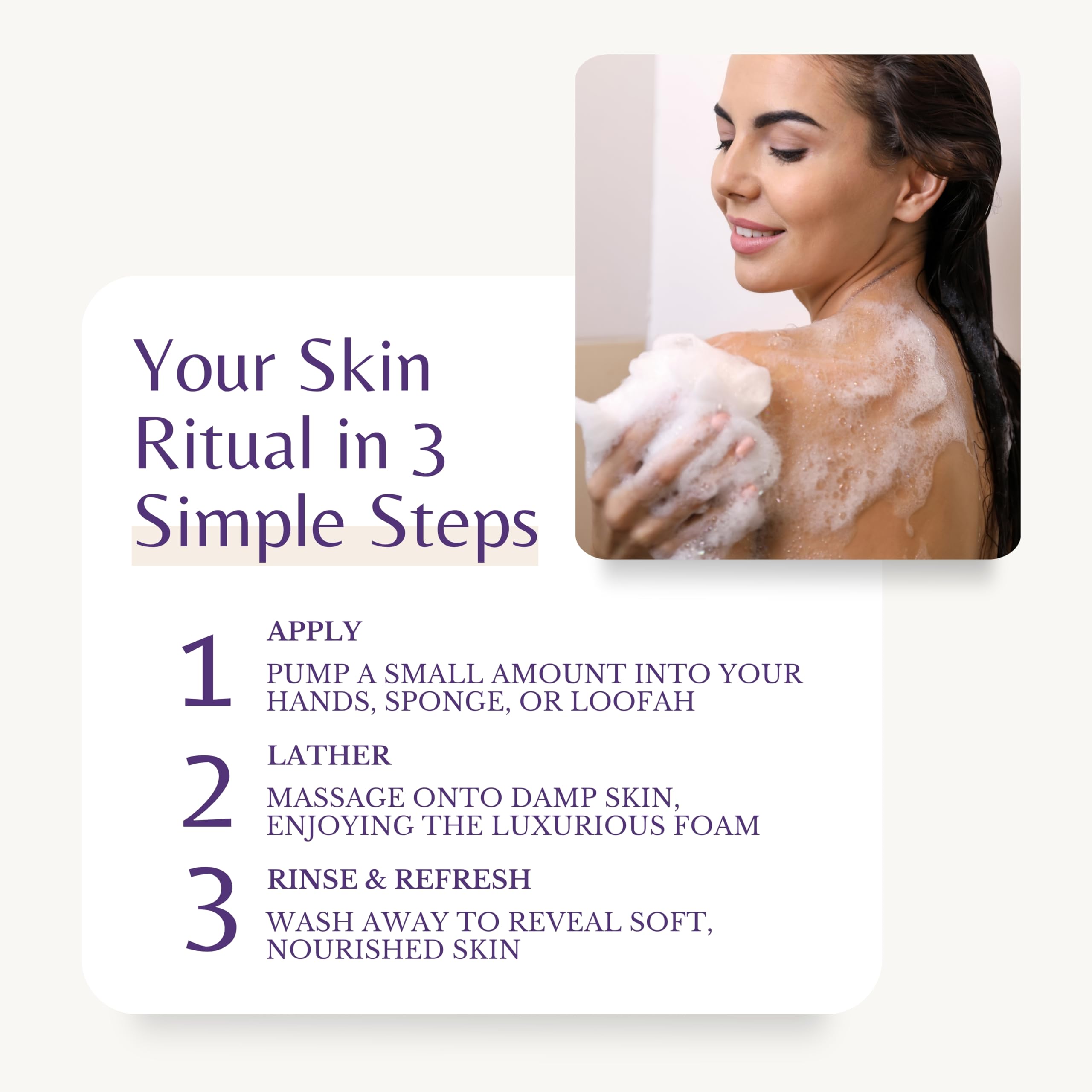 Edenika Lavender Body Wash almond oil label signals gentle nourishment.