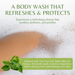EDENIKA BOTANICALS Tea Tree Oil Body Wash mint aroma refreshes skin and senses.