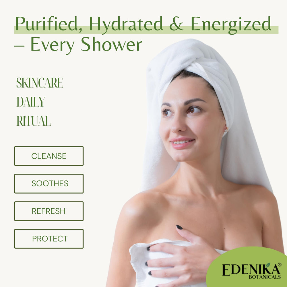 EDENIKA BOTANICALS Tea Tree Oil Body Wash pump dispenser for easy daily use.