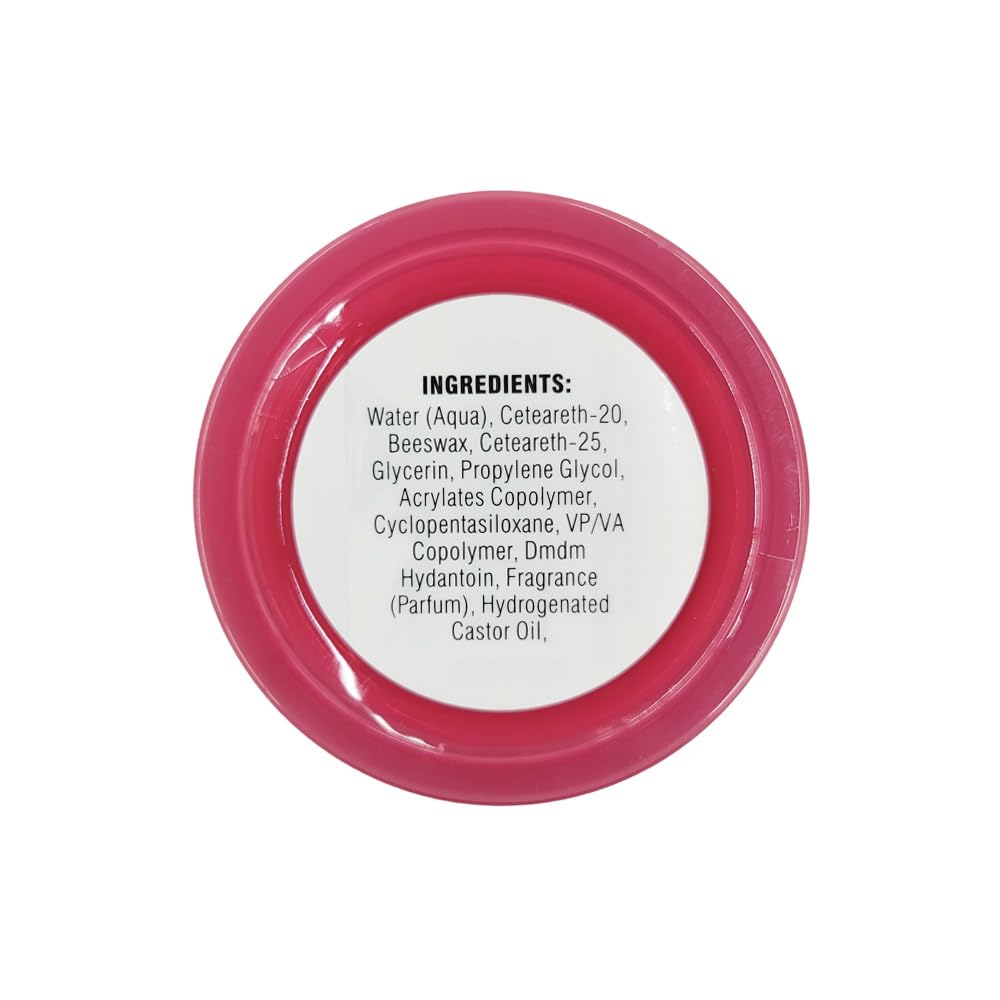 Edge Booster Pink Beryl pomade in-use on textured hair for styling