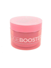 EDGEBOOSTER Style Factor pink sapphire tin on vanity shelf