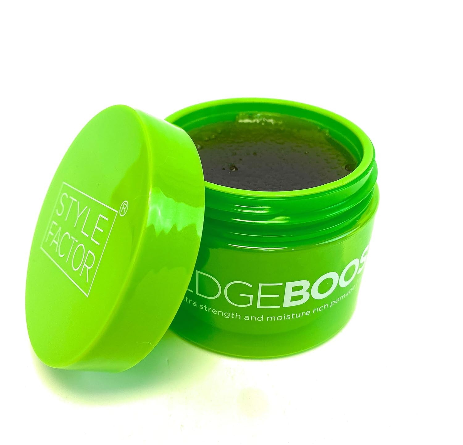 Portrait of thick-coarse hair styled with Edge Booster pomade.