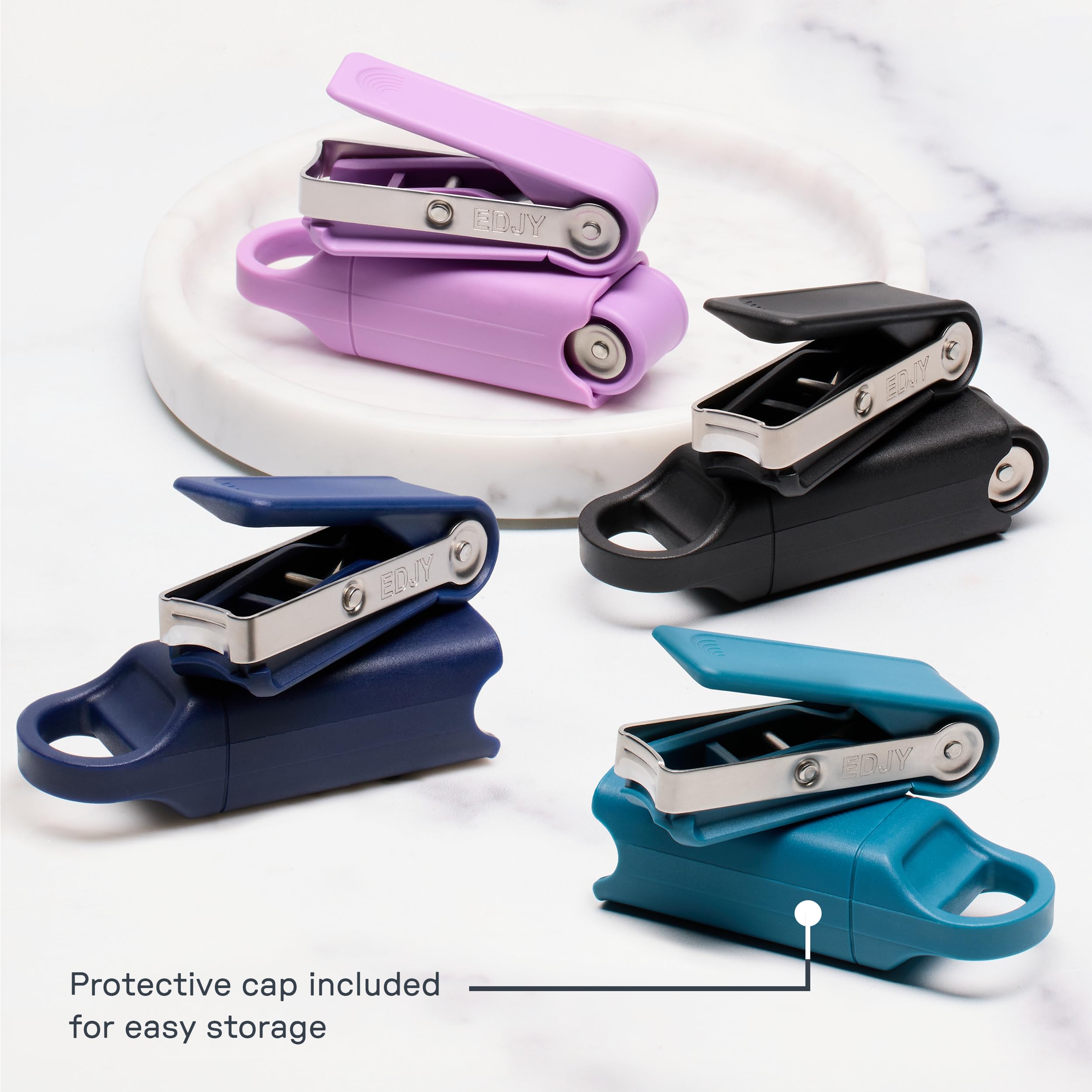 EDJY fingernail cutter travel compact design fits in any grooming kit.