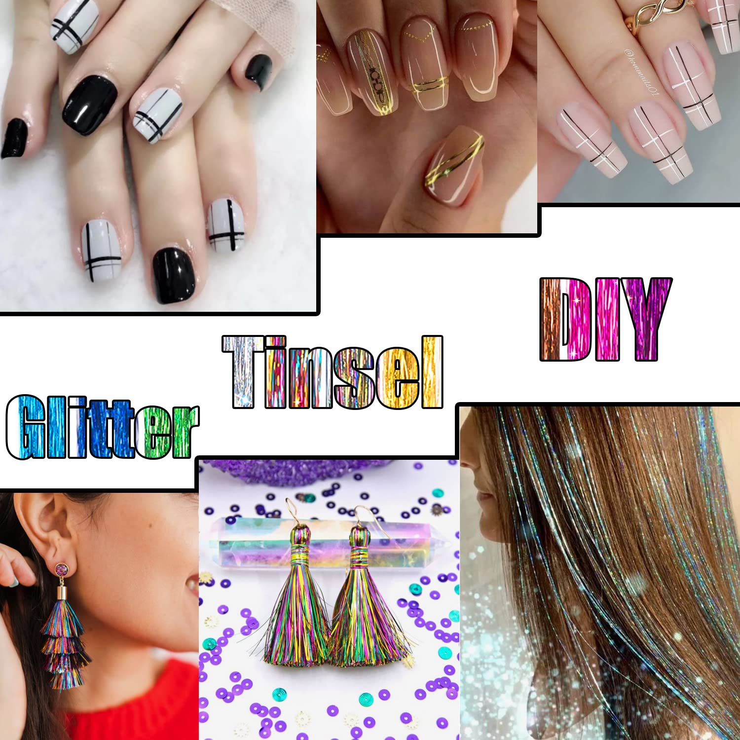 Edoneery Festive Look with Tinsel captures dazzling party-ready hairstyle ideas.