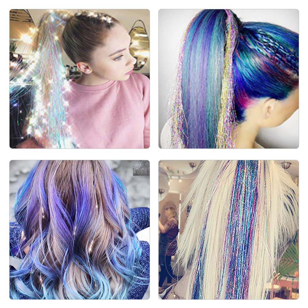Edoneery Hair Tinsel On-Model shows how tinsel accents sparkle during events.