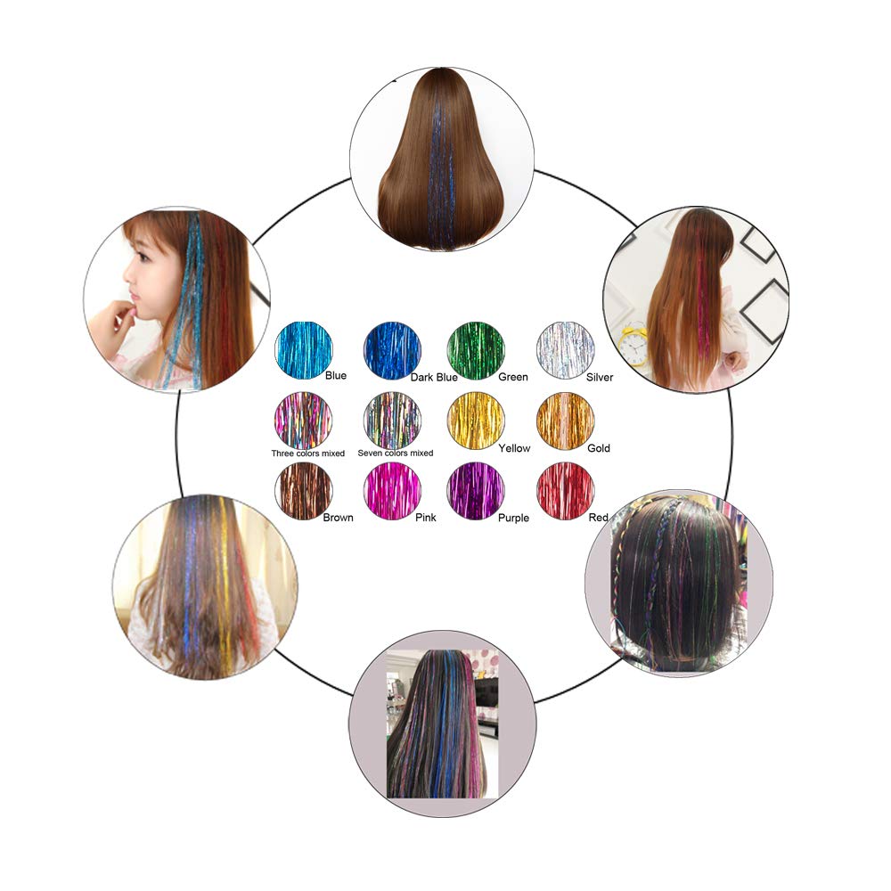 Edoneery color-mix tinsel complements outfits from casual to glam