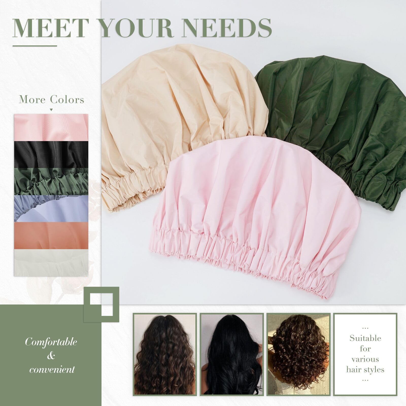 edoneery pink shower cap worn with a fashionable design during shower