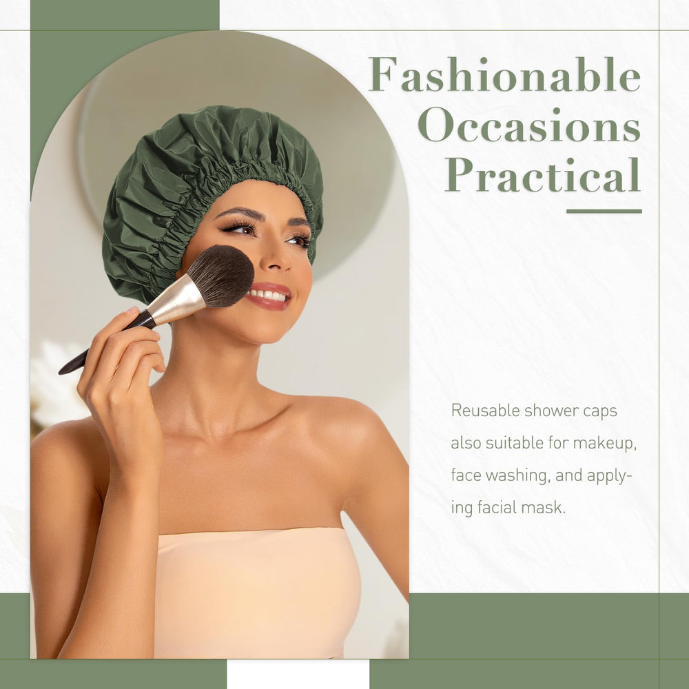 Edoneery shower cap elastic band close-up for secure fit during showers