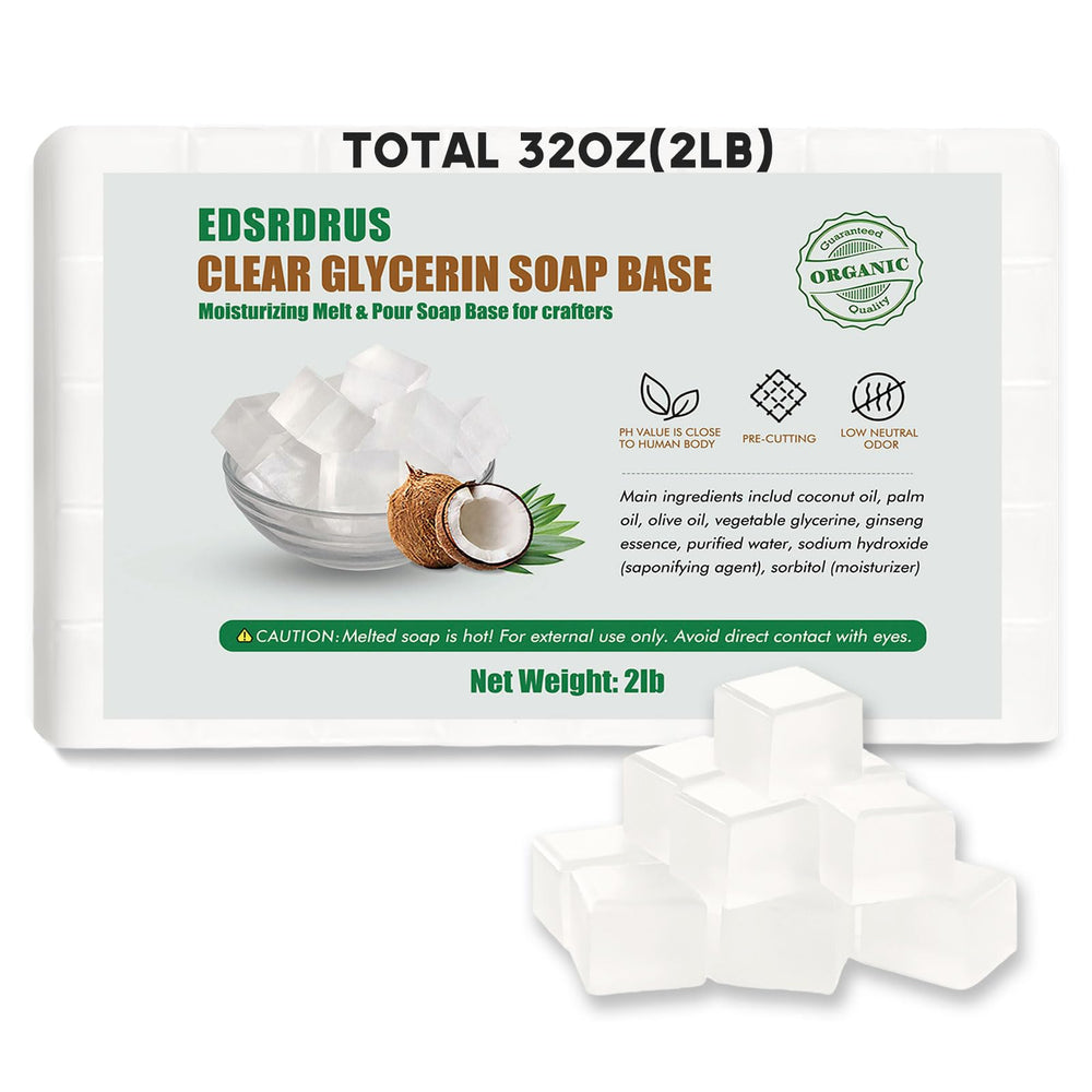 EDSRDRUS 2lb soap base cubes for precise, customizable melt-and-pour batches.