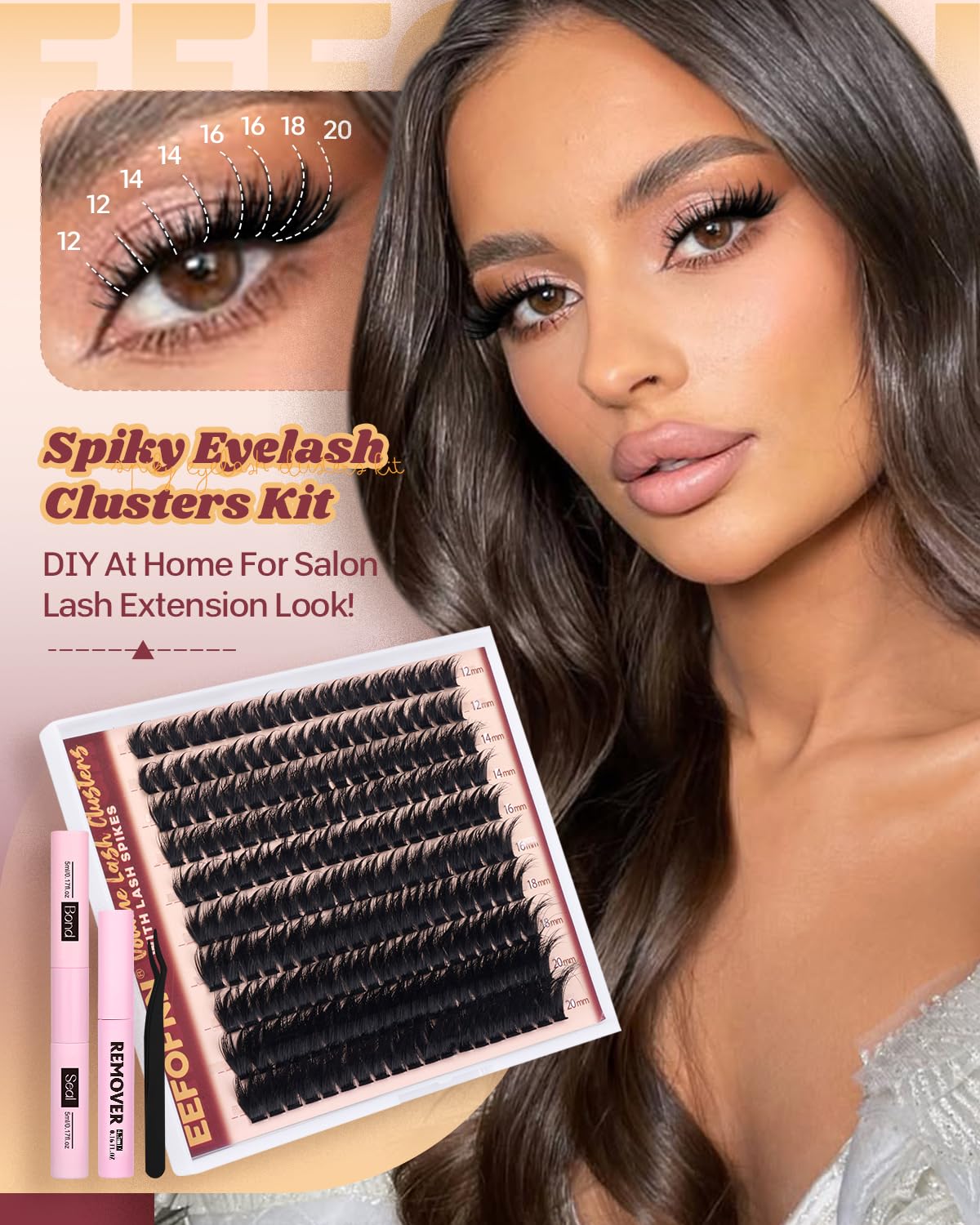 Eefofnn Manga Lash Clusters Kit 200pcs offers versatile options for custom looks